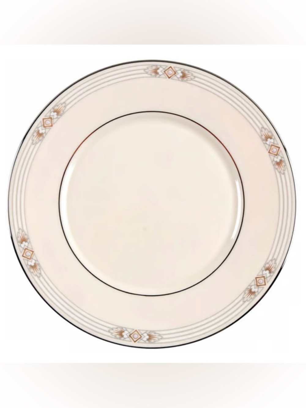 Lenox Silver Springs Plates Platinum Trim Metropolitan Plates 6 3/8” Set of 4